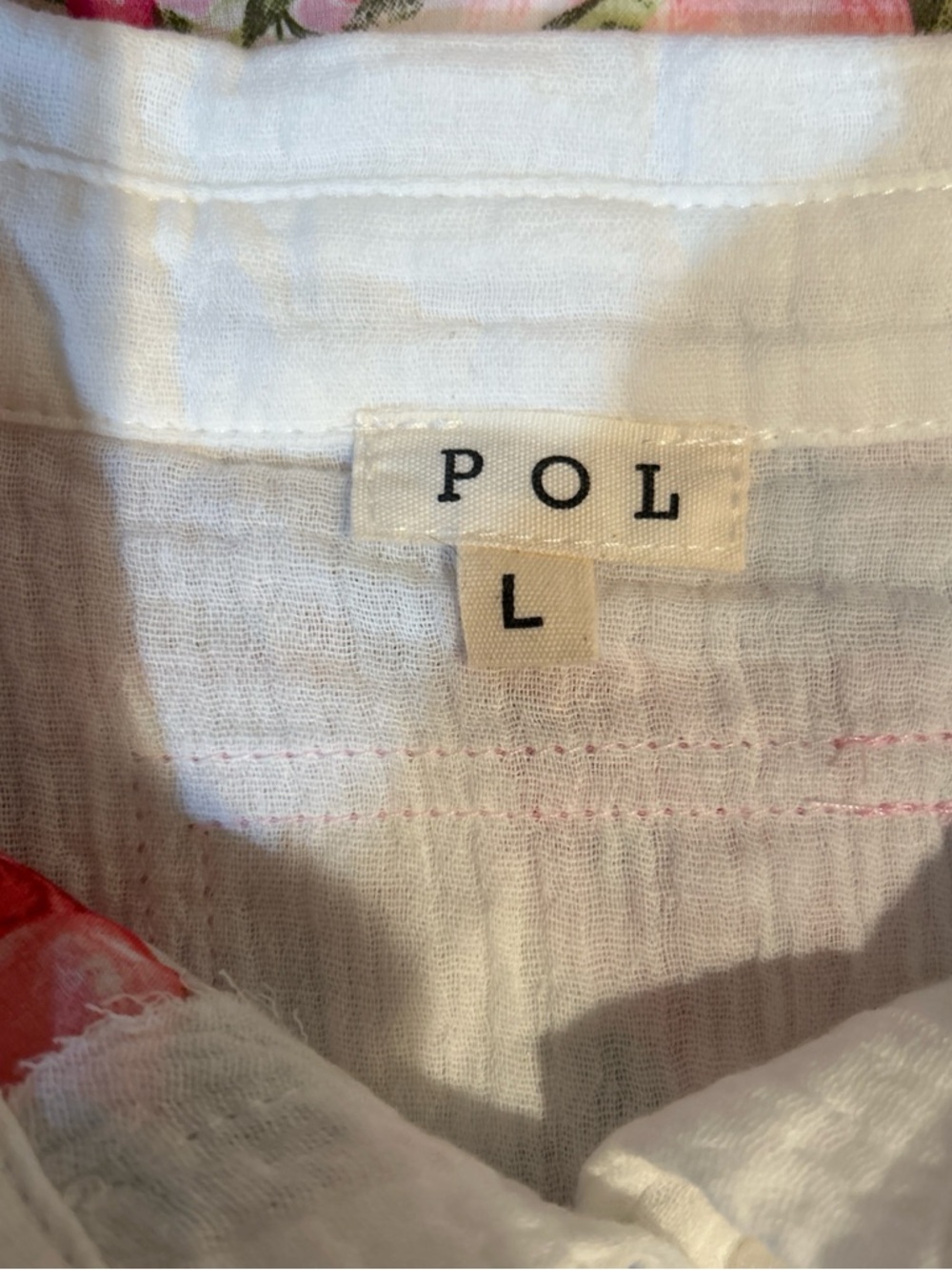 POL Patchwork Pink Floral & White Button-Down Collared Top - Picture 3 of 6